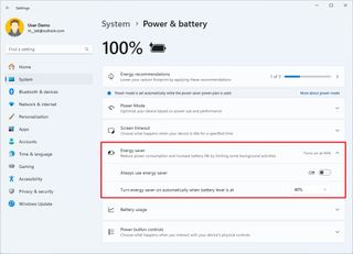 Windows 11 Energy Saver