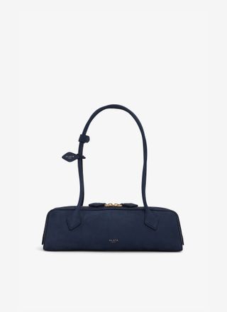 Dark Blue Le Teckel Medium Bag in Nubuk Calfskin