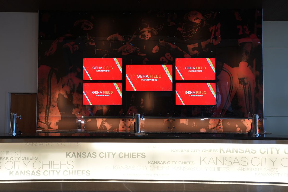 The Kansas City Chiefs&#039; Arrowhead Stadium alit with Sony displays. 