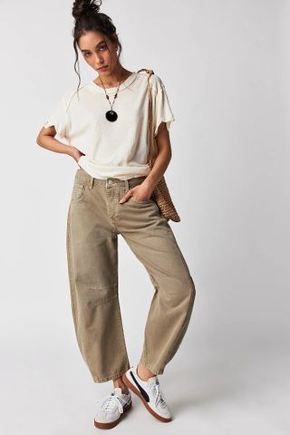 Free People, We the Free Good Luck Mid-Rise Barrel Jeans