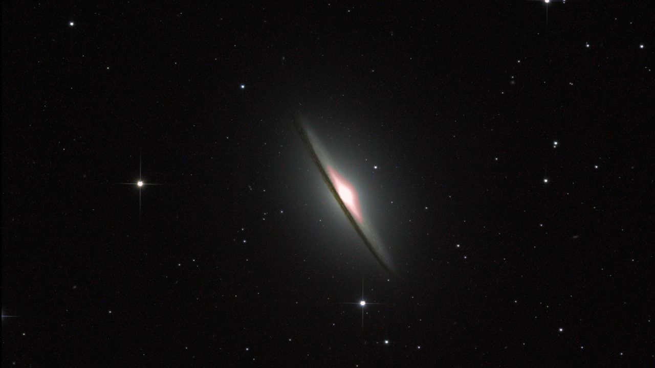 A side-on view of a spiral galaxy