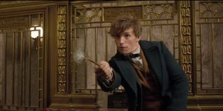 Newt Scamander casting a spell in Fantastic Beasts and Where to Find Them