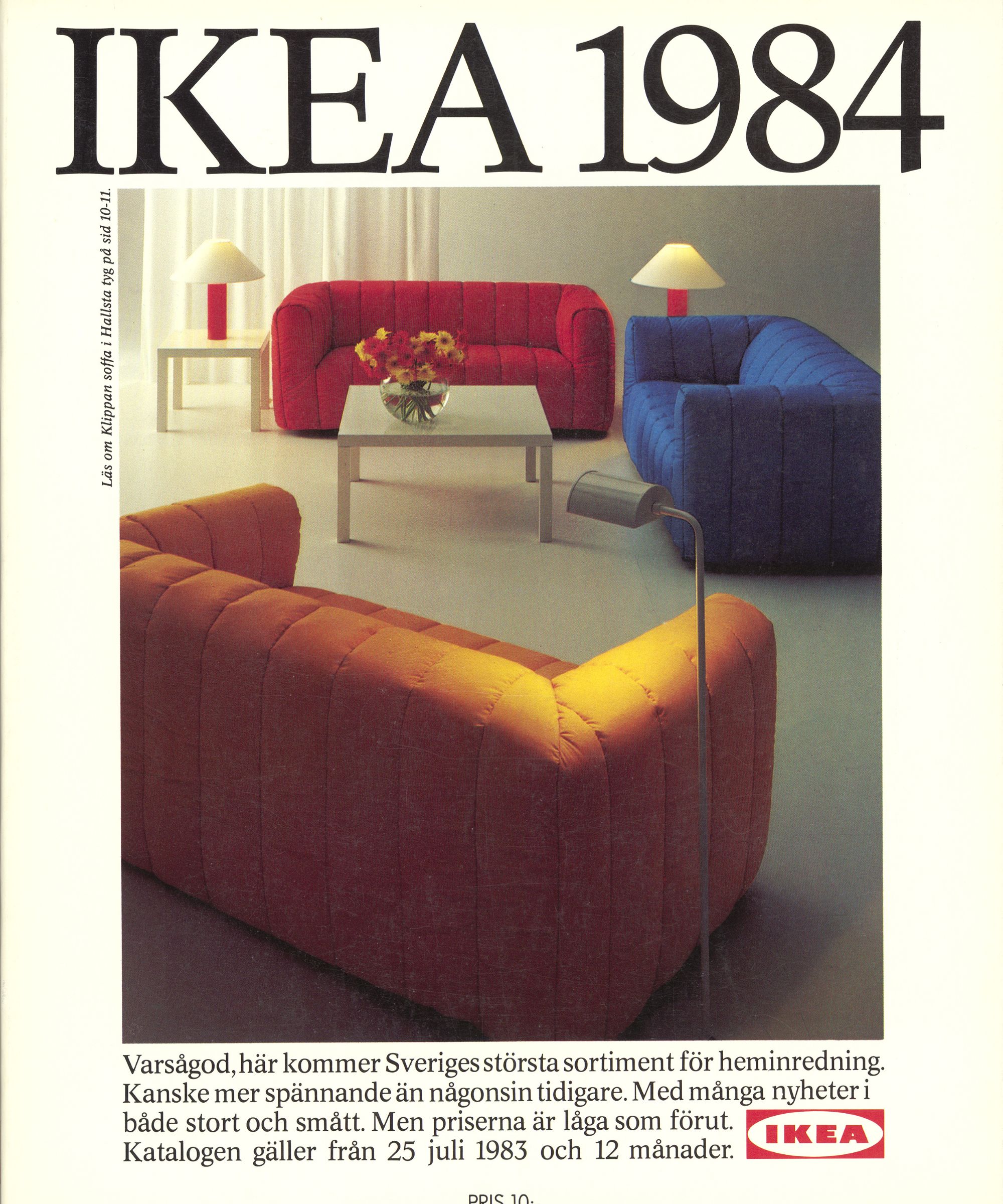 1984 IKEA Catalog with brightly colored sofas