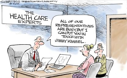 Political cartoon U.S. GOP Obamacare repeal Graham-Cassidy Jimmy Kimmel