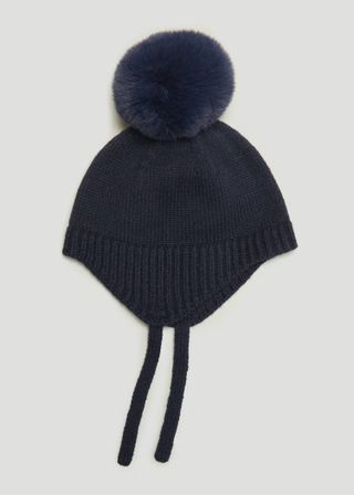 Navy Pom Pom Baby Trapper Hat from Matalan's £5 and under baby sale
