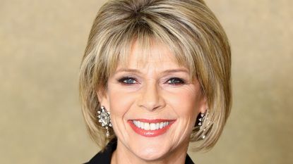 ruth langsford smiling beige background