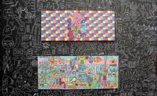 Gary Panter's dense, colorful, and almost rebus-like canvases