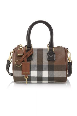 Burberry , Check Mini Bowling Bag in Vegan Leather