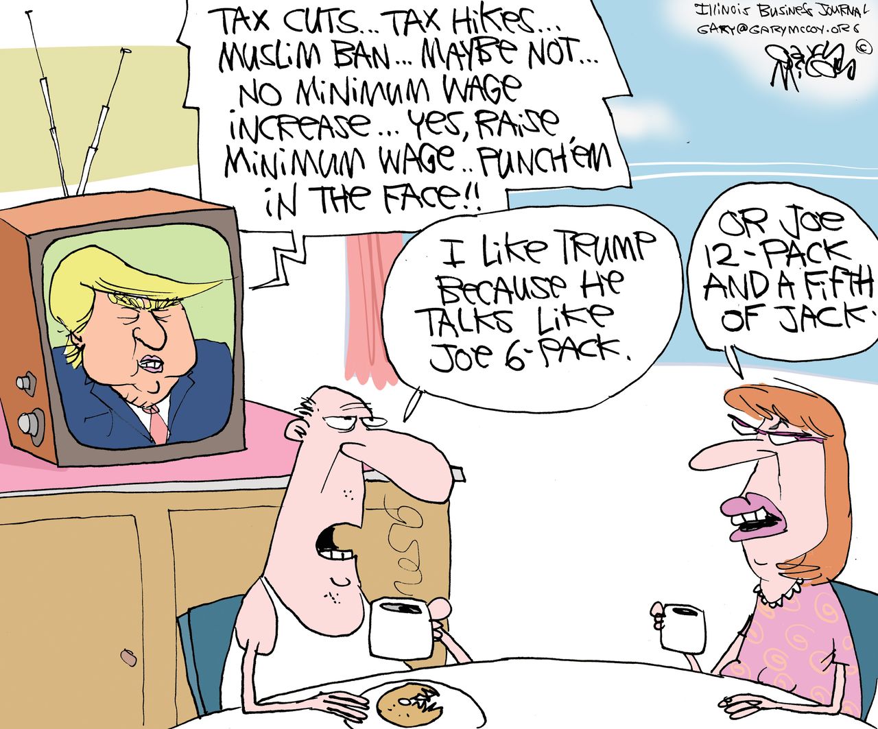 Political Cartoon U.S. trump Rhetoric 2016