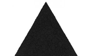 textured black triangle on canvas