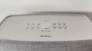 Audio Pro A15 review: speaker controls on brushed metal