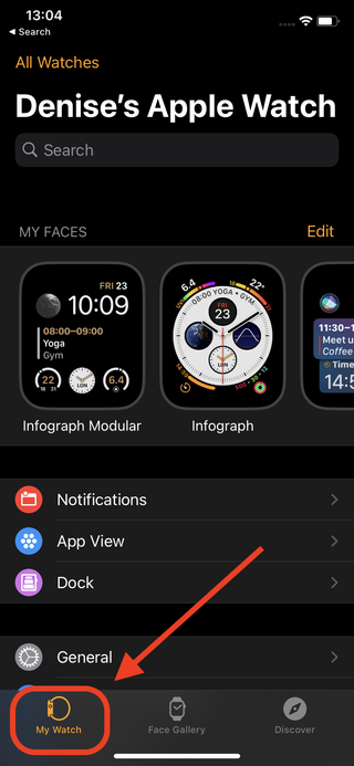 How to unpair Apple Watch - tap my watch
