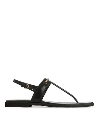 Leather Thong Sandals - Black - Arket Gb