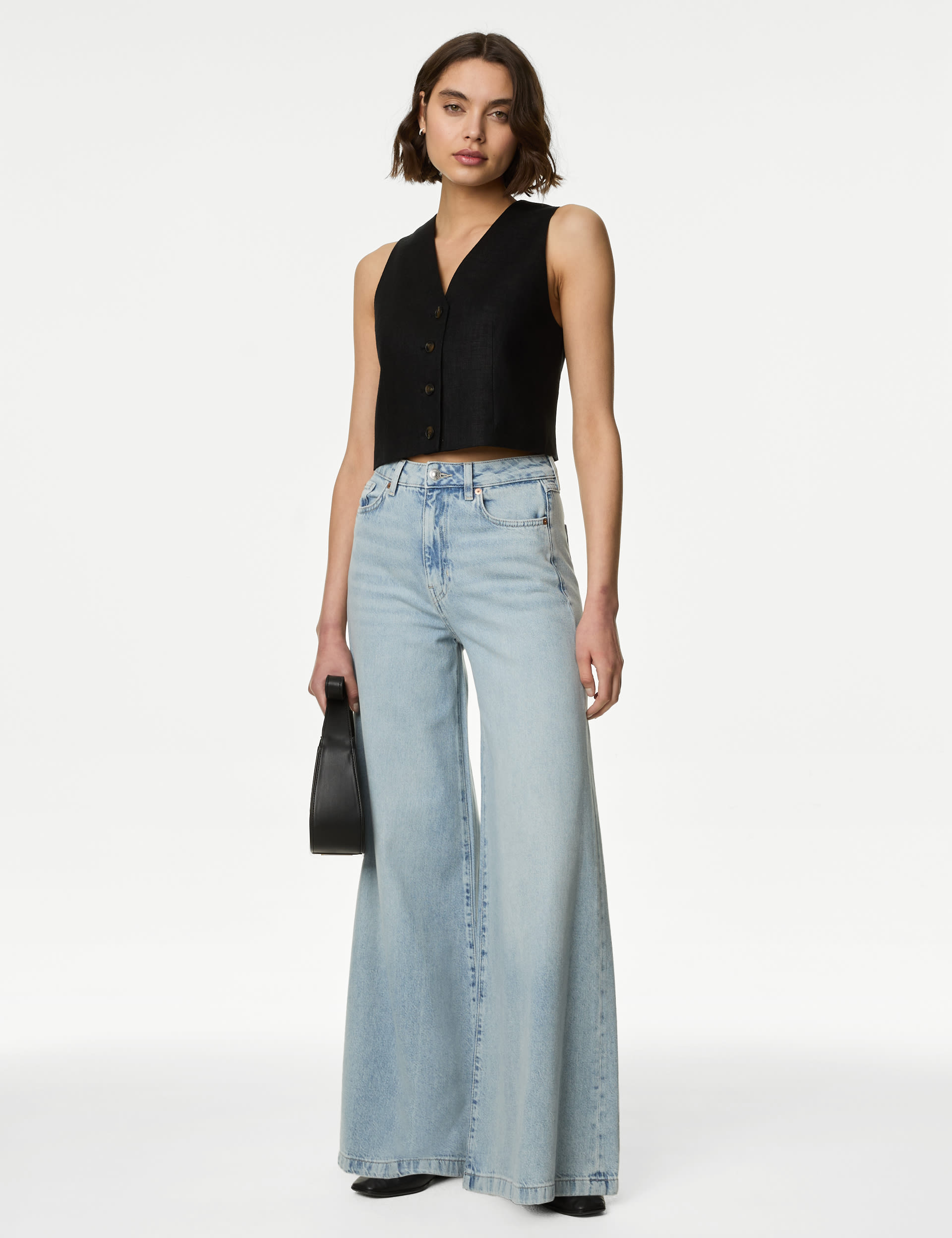 Lyocell&amp;trade; Blend Wide Palazzo Leg Jeans