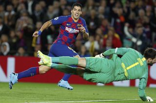 Luis Suarez opened the scoring as Barcelona won 3-1