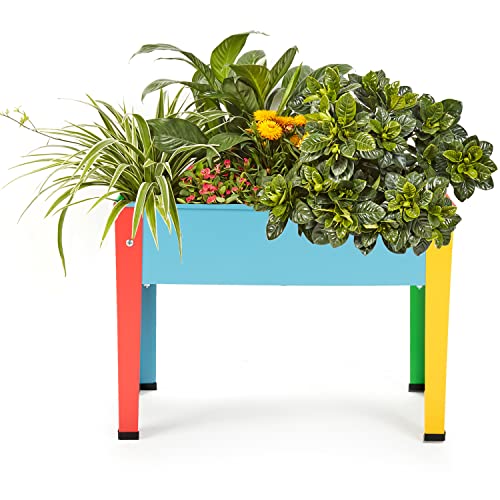 Progard Raised Garden Bed With Legs, Galvanized Planter Box for Herbs and Vegetables (multi-Colored)
