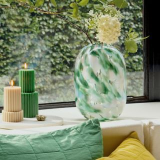 H&M patterned glass vase