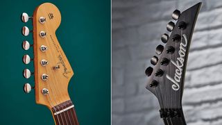 Fender and Jackson guitar headstocks