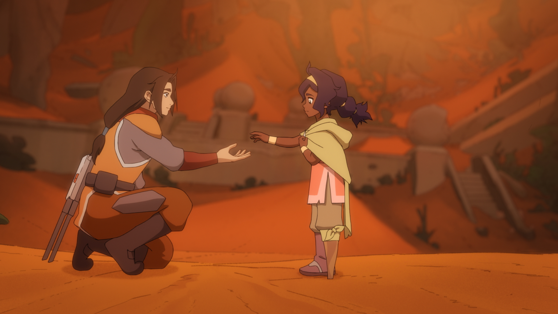 (L-R): Major Curda as Jae and Saheli Khan as Pavi in Avatar: Seven Havens, episode 2, season 1, streaming on Paramount+, 2026. Photo credit: Paramount+
