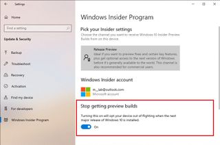 Stop preview builds after version 21H2