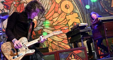 Charlie Starr takes a slide solo when playing a custom-tooled Telecaster onstage with Brandon Still of Backberry Smoke