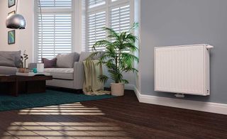 Traditional radiator in living room