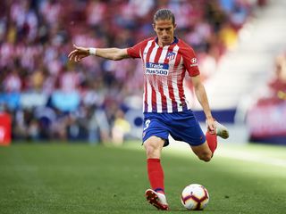 Filipe Luis in action for Atletico Madrid against Sevilla in May 2019.