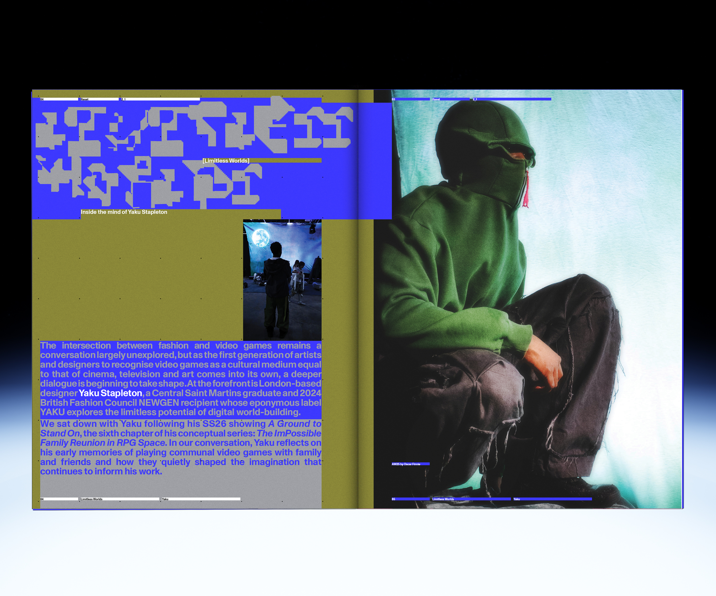 Magazine spreads from games magazine Reset