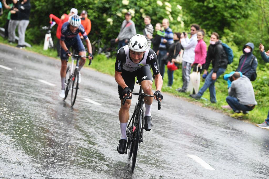 GORIZIA ITALY MAY 23 Oscar Riesebeek of Netherlands and Team AlpecinFenix Victor Campenaerts of Belgium and Team Qhubeka Assos during the 104th Giro dItalia 2021 Stage 15 a 147km stage from Grado to Gorizia UCIworldtour girodiitalia Giro on May 23 2021 in Gorizia Italy Photo by Tim de WaeleGetty Images