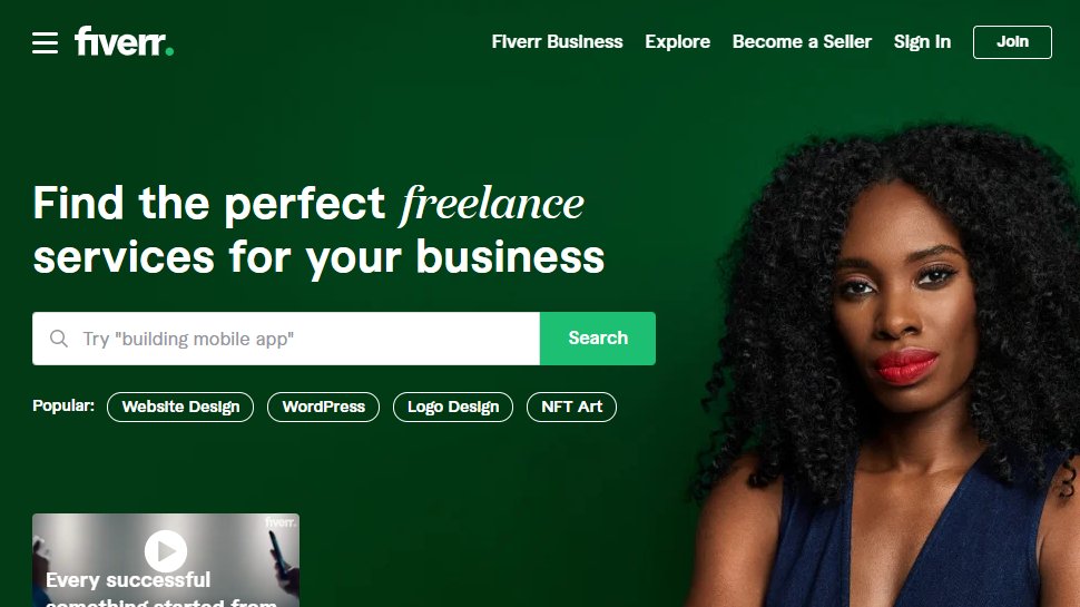 Website screenshot for Fiverr