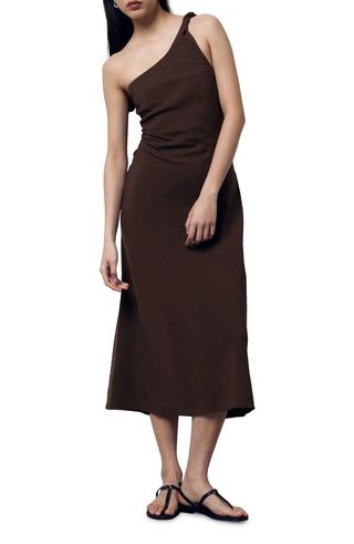 Vestido Midi de Um Ombro