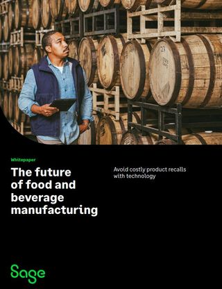 Whitepaper cover with image of worker stood with a tablet in front of a rack of barrels