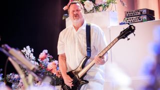Billy Gould of Faith No More performs during the band's "Soundwave Tour" at The Warfield Theater on April 20, 2015 in San Francisco, California.
