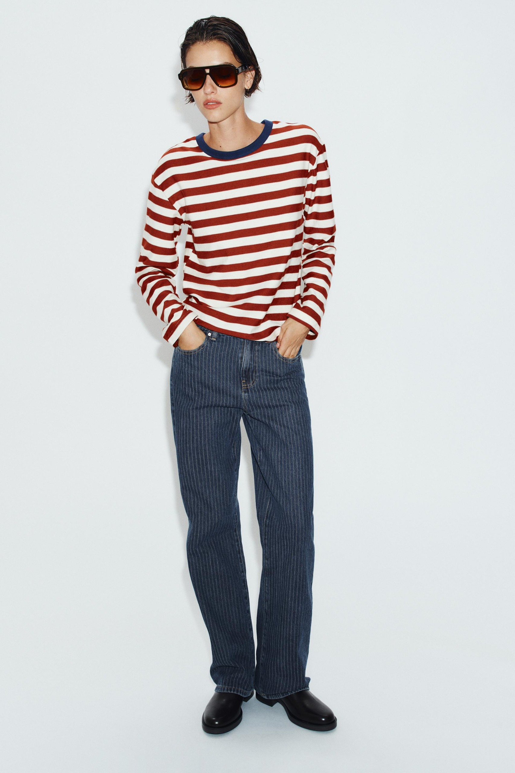 Wide Stripe T-Shirt - Striped - S