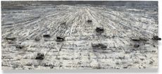 Für Paul Celan, Aschenblume (For Paul Celan, Ash Flower), 2006, 130in by 299¼in, oil, acrylic, emulsion, shellac and burnt books on canvas, by Anselm Kiefer (b. 1945), private collection.