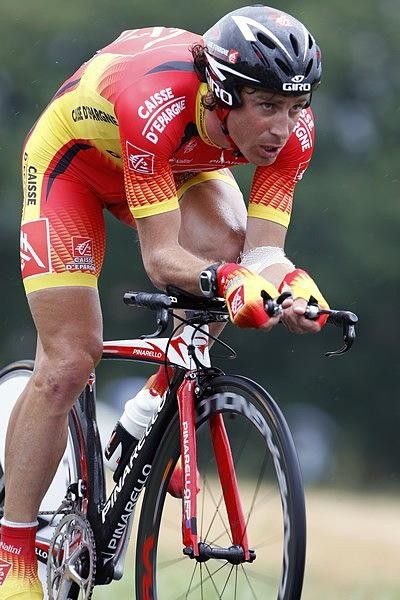 Iv&aacute;n Guti&eacute;rrez (Caisse d'Epargne) the Spanish time trial champion, during stage 13.