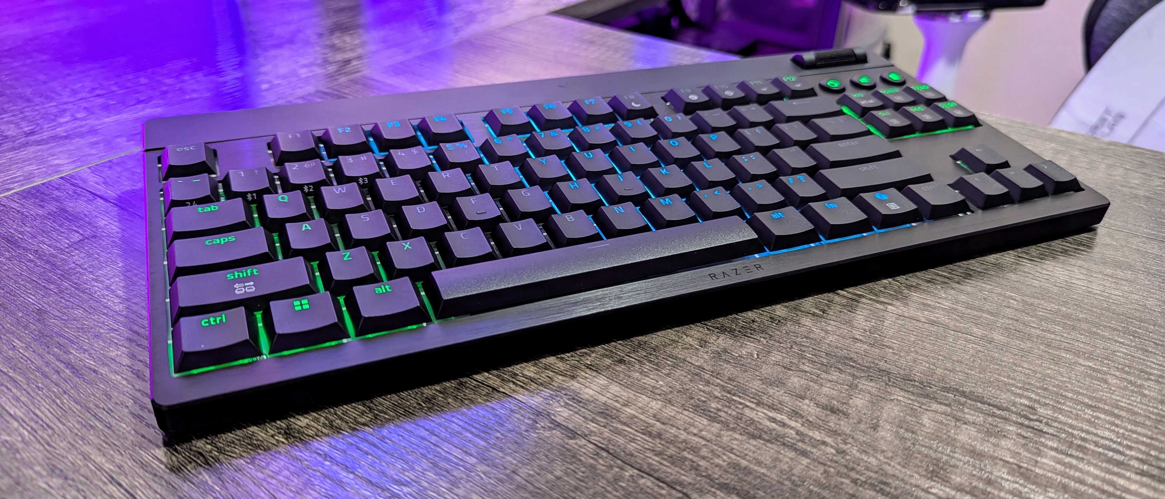 Image of the Razer BlackWidow V4 Low-Profile HyperSpeed wireless gaming keyboard.