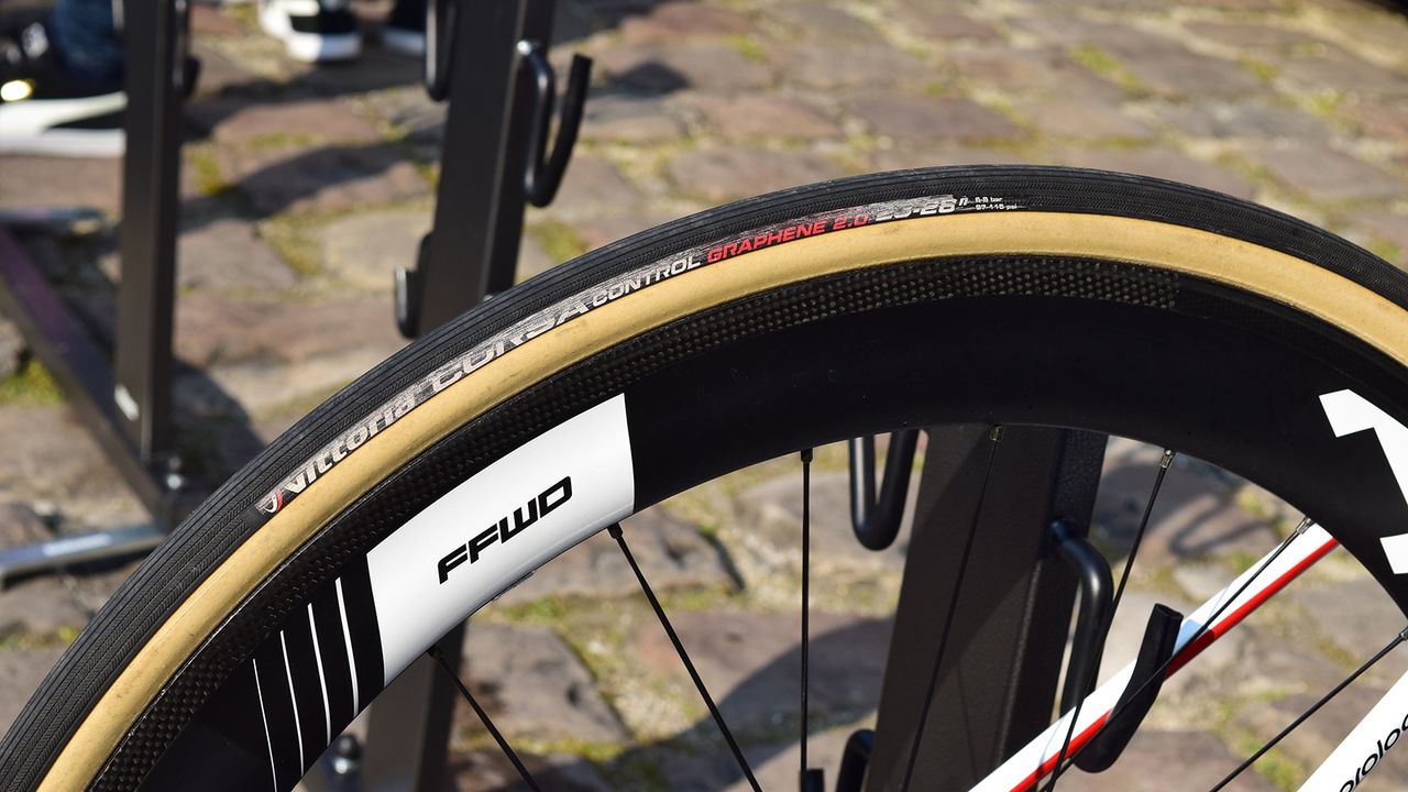 Greipel's Vittoria tubulars had clearly seen some use before the start in Compiegne
