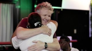 Gordon Ramsay hugs the owner of The Verdict in Kitchen Nightmares season 9