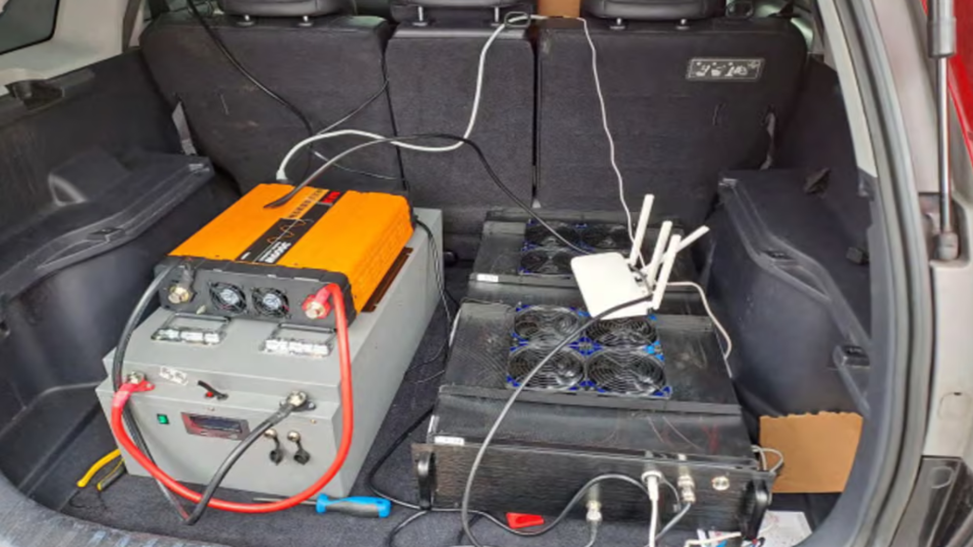 Text messaging equipment found in Ruichen Xiong&rsquo;s car, a student from China who was arrested in London in June 2025. 