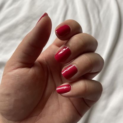 Valeza's nails after trying the glaize stick-on gels