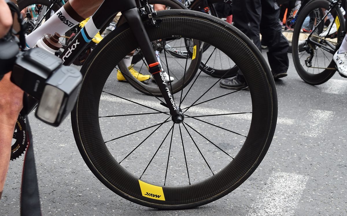 Photographed here at the Criterium du Dauphine, Bardet is riding the same wheels at the Tour de France but in a special edition finish