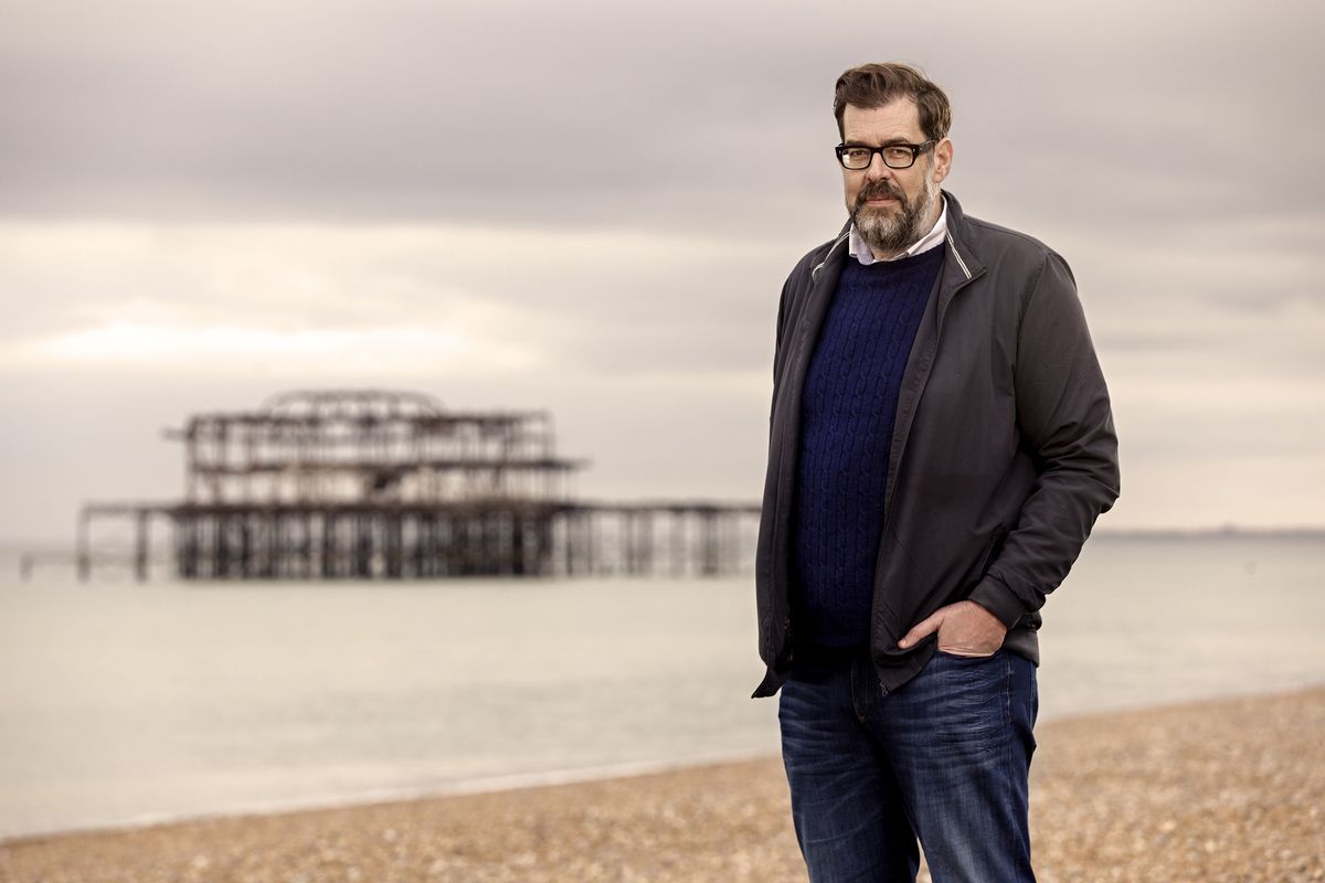 Richard Osman on Brighton Beach