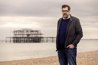 Richard Osman on Brighton Beach