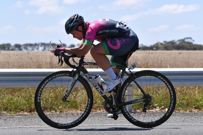 Rachele Barbieri (BePink) broke away soon after the day's first intermediate sprint at the 2019 women's Cadel Evans Great Ocean Road Race