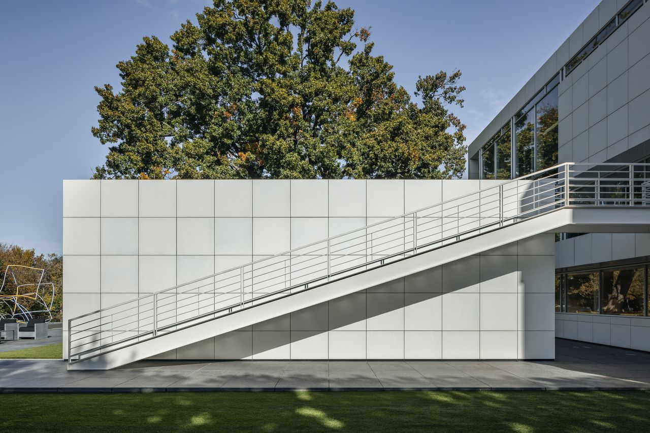 The Rachofsky House sits on a black granite podium