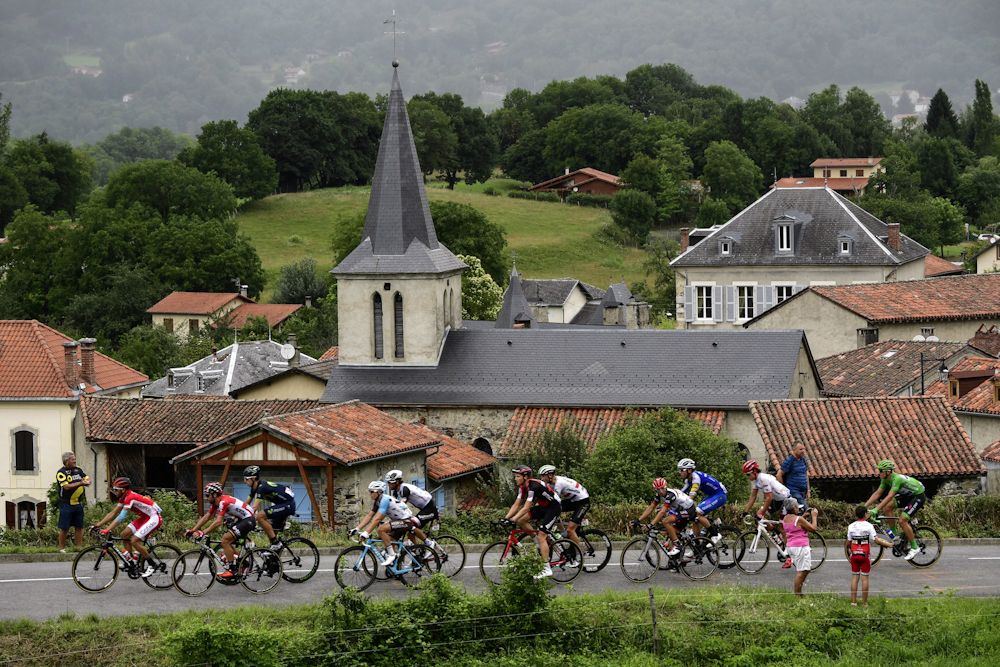 The breakaway in action during stage 12 at the Tour de France