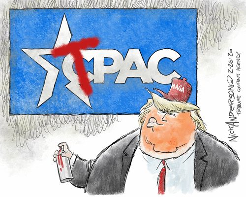 Political Cartoon U.S. Trump cpac gop