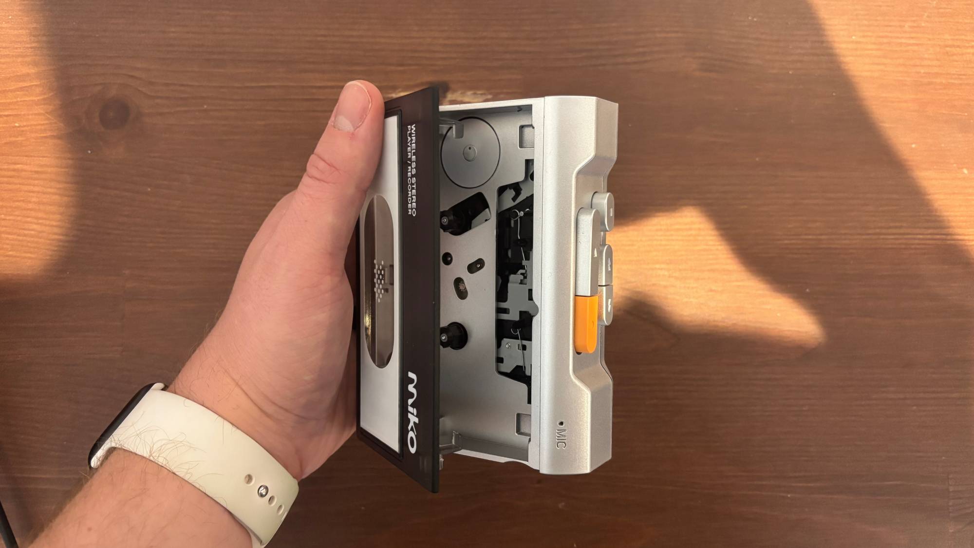The Miko cassette tape by Gadhouse with the tape deck door open