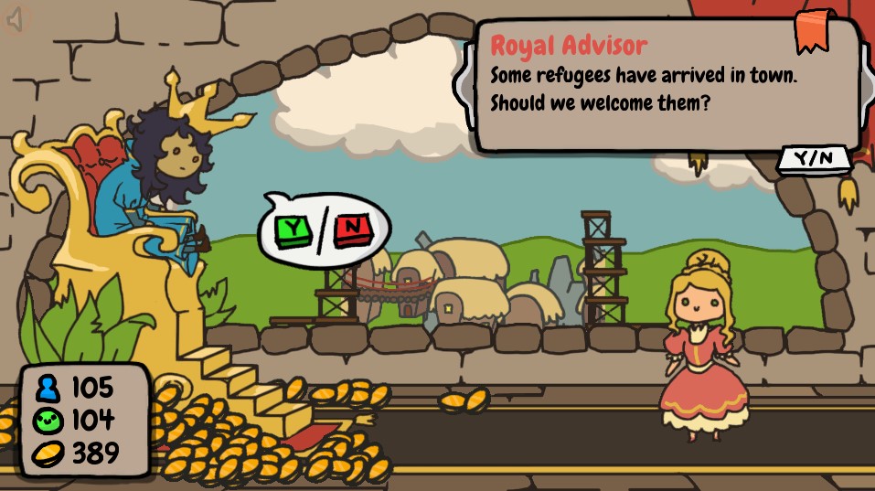 Browser games - Sort The Court - an advisor talks to a king